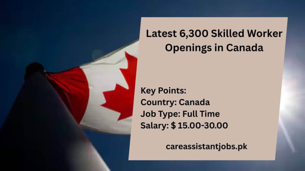 Latest 6,300 Skilled Worker Openings in Canada